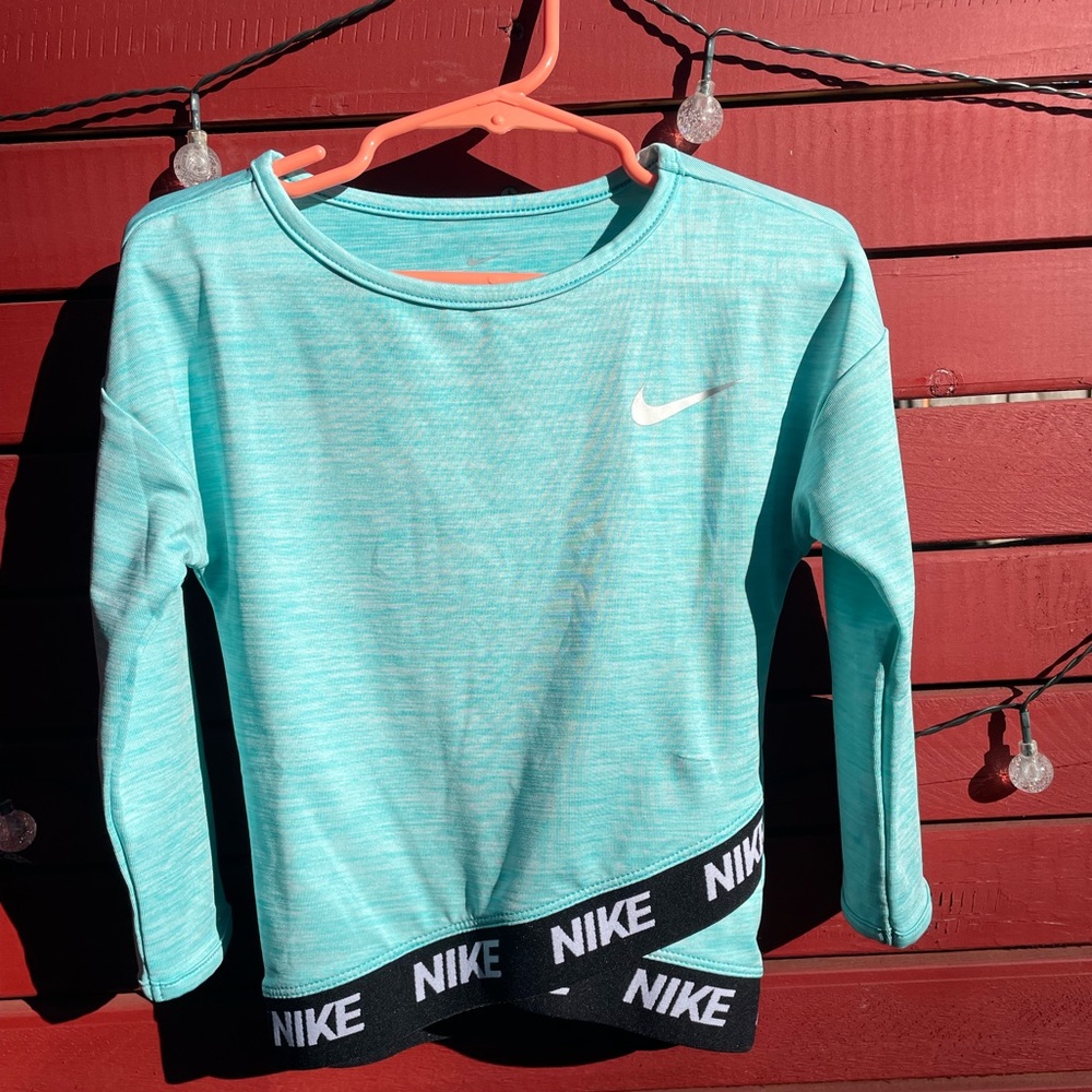 Nike Dri fit girls teal long sleeve shirt size 2T
